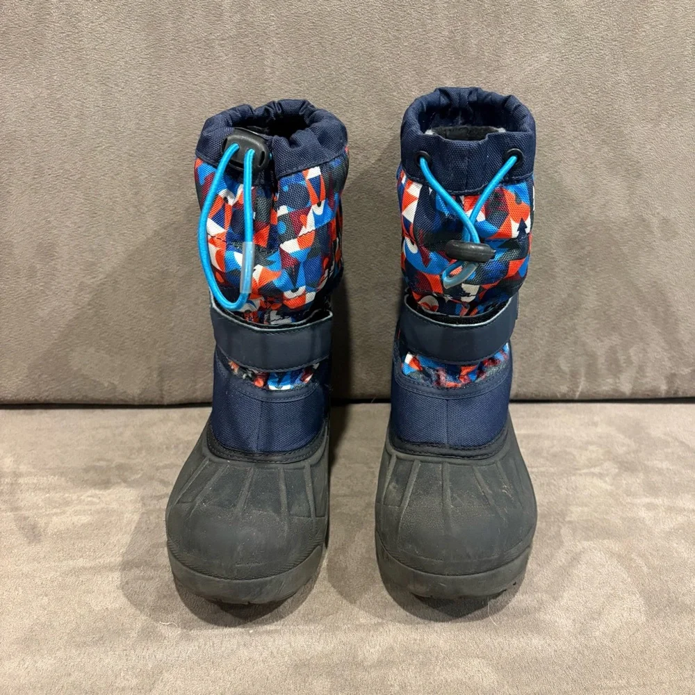 Columbia Snow Winter Boots‎ Geometric Forest Bear Print Pull On Big Kid Size 1